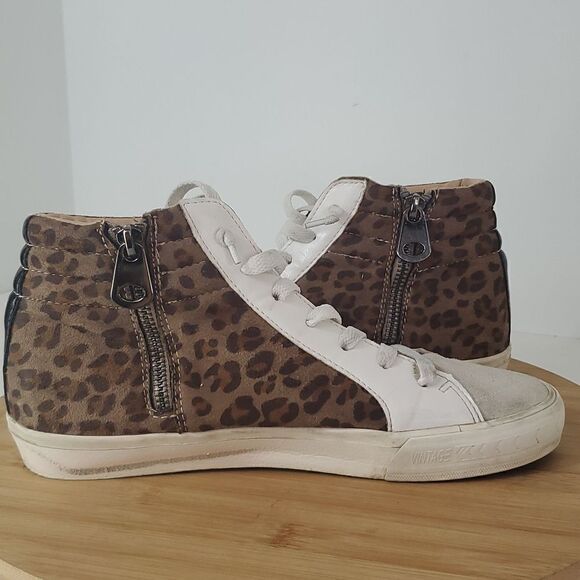 Vintage Havana Dina High-Top Sneaker Leopard Print Studded Women's 7.5 - Picture 6 of 13